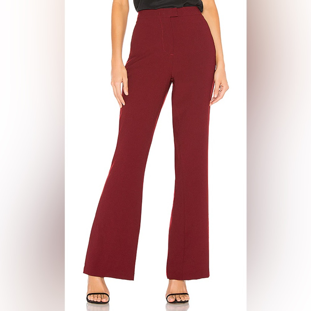 L'Academie Harmony Flared Pants in Deep Red - Size XS